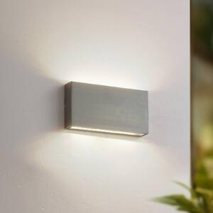 Lindby LED vonkajšie nástenné svietidlo Jarte, strieborná, kov, 17 cm, IP54, Chrómová / strieborná, Hliník, Moderný, Nástenné svietidlo