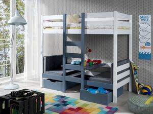 BARI transformovateľná Poschodová detská posteľ s úložným priestorom na posteľnú bielizeň180x80cm