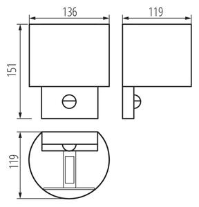 Kanlux 28995 - LED vonkajšie nástenné svietidlo so senzorom REKA LED/7W/230V IP54 antracit