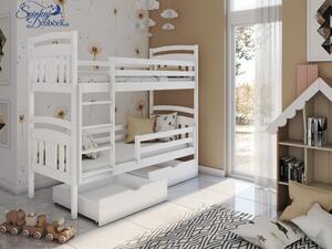 HUGO 2 masívne drevo Poschodová detská posteľ s úložným priestorom na posteľnú bielizeň180x80cm