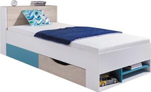 PLANET detská posteľ s výsuvnou policou,s úložným priestorom na posteľnú bielizeň200x90