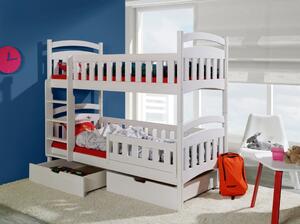 NIKO masívne drevo Poschodová detská posteľ s úložným priestorom na posteľnú bielizeň180x80cm