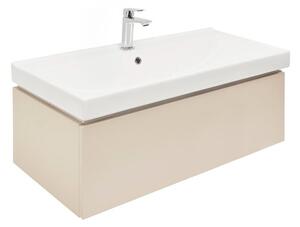 Kúpeľňová skrinka s umyvadlem a baterií SAT Feel 100x30x46 cm mat SATFEEL100BEU1B