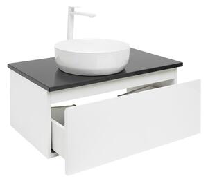 Kúpeľňová skrinka s krycou doskou SAT B-WAY 79x30x45 cm biely lesk BWAY80WTKUB