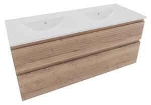 Kúpeľňová skrinka s umývadlom Naturel Savona 118x53x44, 8 cm dub Halifax mat SAVONA2120DH