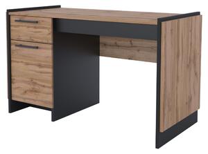 KONDELA PC stôl 130, dub wotan/čierna, AMONI 1D1S