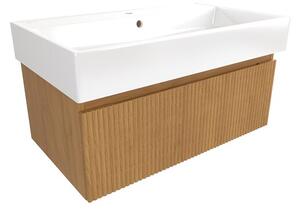 Kúpeľňová skrinka s umývadlom SAT Evolution 78x30x44, 5 cm dub medový mat SATEVO80DMU2