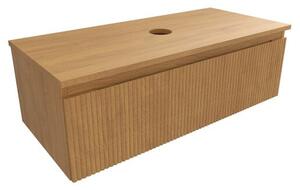 Kúpeľňová skrinka s krycou doskou SAT Evolution 98x30x44, 5 cm dub medový mat SATEVO100DMD