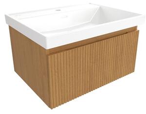 Kúpeľňová skrinka s umývadlom SAT Evolution 58x30x44, 5 cm dub medový mat SATEVO60DMU4