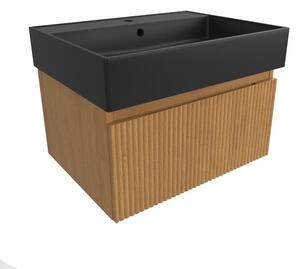 Kúpeľňová skrinka s umývadlom SAT Evolution 58x30x44, 5 cm dub medový mat SATEVO60DMU2B