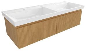 Kúpeľňová skrinka s umývadlom SAT Evolution 118x30x44, 5 cm dub medový mat SATEVO120DMU4