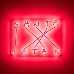 Dekoračné nástenné LED svetlo Santa-Satan, červená