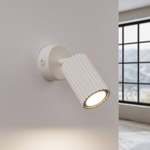 SOLLUX LIGHTING Nástenné bodové svietidlo Carbon, béžová farba, projekcia 16 cm, vypínač, hliník, Krémová / jantárovo žltá, Obývacia izba / jedáleň, Hliník, Moderný, Nástenné bodové svietidlo