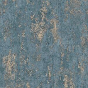 Vliesové tapety na stenu Casual Chic 10273-08, rozmer 10,05 m x 0,53 m, moderná vertikálna stierka modrá so zlatými odleskami, Erismann