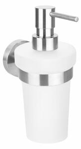 SAPHO XS101 X-Steel dávkovač mydla, mliečne sklo/brúsená nehrdzavejúca oceľ, 230 ml
