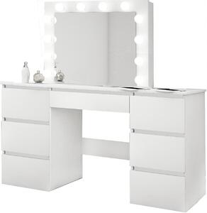 Toaletný stolík s LED zrkadlom biely BETI7 | jaks