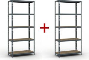Policový regál 1+1 ZADARMO, 1954x900x400 mm, nosnosť 175kg