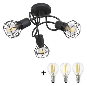 Globo - LED Prisadený luster XARA 3xE14/6W/230V čierna
