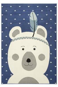 Detský koberec Luna Kids 534222/94955 -Medvedík indián, modrý