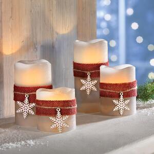 Weltbild LED voskové sviečky Snehová vločka, sada 4 ks
