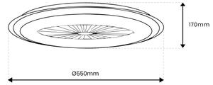 LED Stmievateľné stropné svietidlo s ventilátorom ARIA LED/38W/230V čierna/biela +DO
