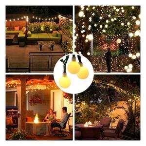 LED solárny dekoračný reťazec 30xLED/8 funkcií 500 mAh 6,5 m IP67 teplá biela
