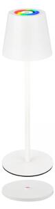 Briloner 7517016 - LED RGB stmievateľná stolová lampa CILANO 3W/5V IP44 2000 mAh biela