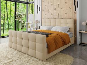 Americká manželská posteľ 140x200 TORNIO - béžová ekokoža + topper ZDARMA