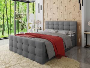 Americká čalúnená manželská posteľ 140x200 RANON 1 - šedá + topper ZDARMA
