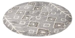 Koberec BOHO L228C tmavosivý / béžový kruh