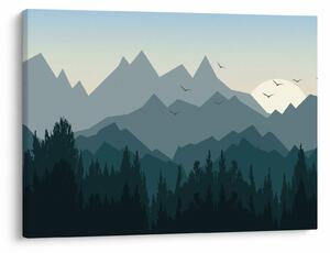Obraz - Hory pohľadom grafika (70x50 cm)