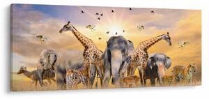 Obraz - Africké zvieratá (120x50 cm)