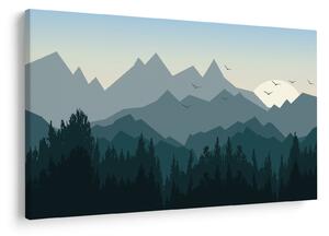 Obraz - Hory pohľadom grafika (90x60 cm)