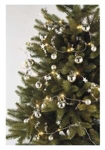 Emos LED vianočná girlanda strieborná – guľôčky, 1.9m 2xAA teplá biela, časovač DCGW10