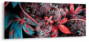 Abstraktný obraz exotických kvetov (120x50 cm)