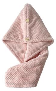 Turban na vlasy HAIRNEST z mikrovlákna, svetloružový
