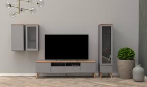 MUZZA TV stolík todo 192 x 54 cm sivý