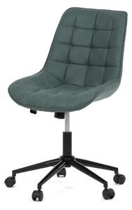 Autronic - Židle kancelářská, zelená látka v dekoru broušené kůže, černý kovový kříž - KA-V3120 GRN3 AKCE