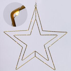 LED hviezda kov zlatá 38x37,5cm 203576 - Dekorácia