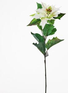 Poinsettia biela 72cm 8200070 - Umelý kvet vianočný