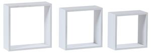 Autronic - Polička nástenná, sada 3 ks, MDF, farba biela matná, baleno v ochranej fólii - P-008 WT2