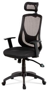 Autronic - kancelárska stolička, synchrónny mech., čierna MESH, plast. Kríž - KA-A186 BK