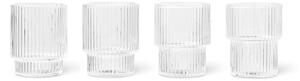 Ferm Living Poháriky na panáky Ripple set 4ks, clear