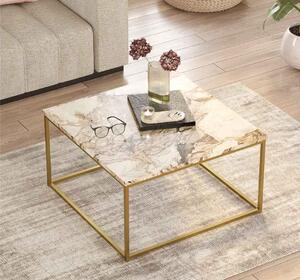 Dizajnový konferenčný stolík Harita 72 cm biely / zlatý