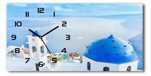 Vodorovné Sklenené hodiny na stenu Santorini Grécko