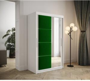 Šatníková skriňa s posuvnými dverami 120 cm TALIA - biela / zelená