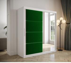 Šatníková skriňa s posuvnými dverami 180 cm TALIA - biela / zelená