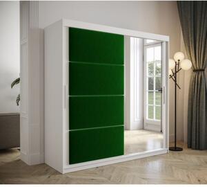 Šatníková skriňa s posuvnými dverami 200 cm TALIA - biela / zelená