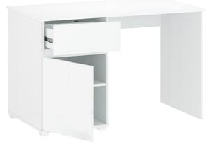 KONDELA PC stôl 1D1S/120, biely lesk, LINDY