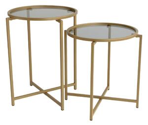 Okrúhle odkladacie stolíky v súprave 2 ks ø 50 cm Gold - Neostill
